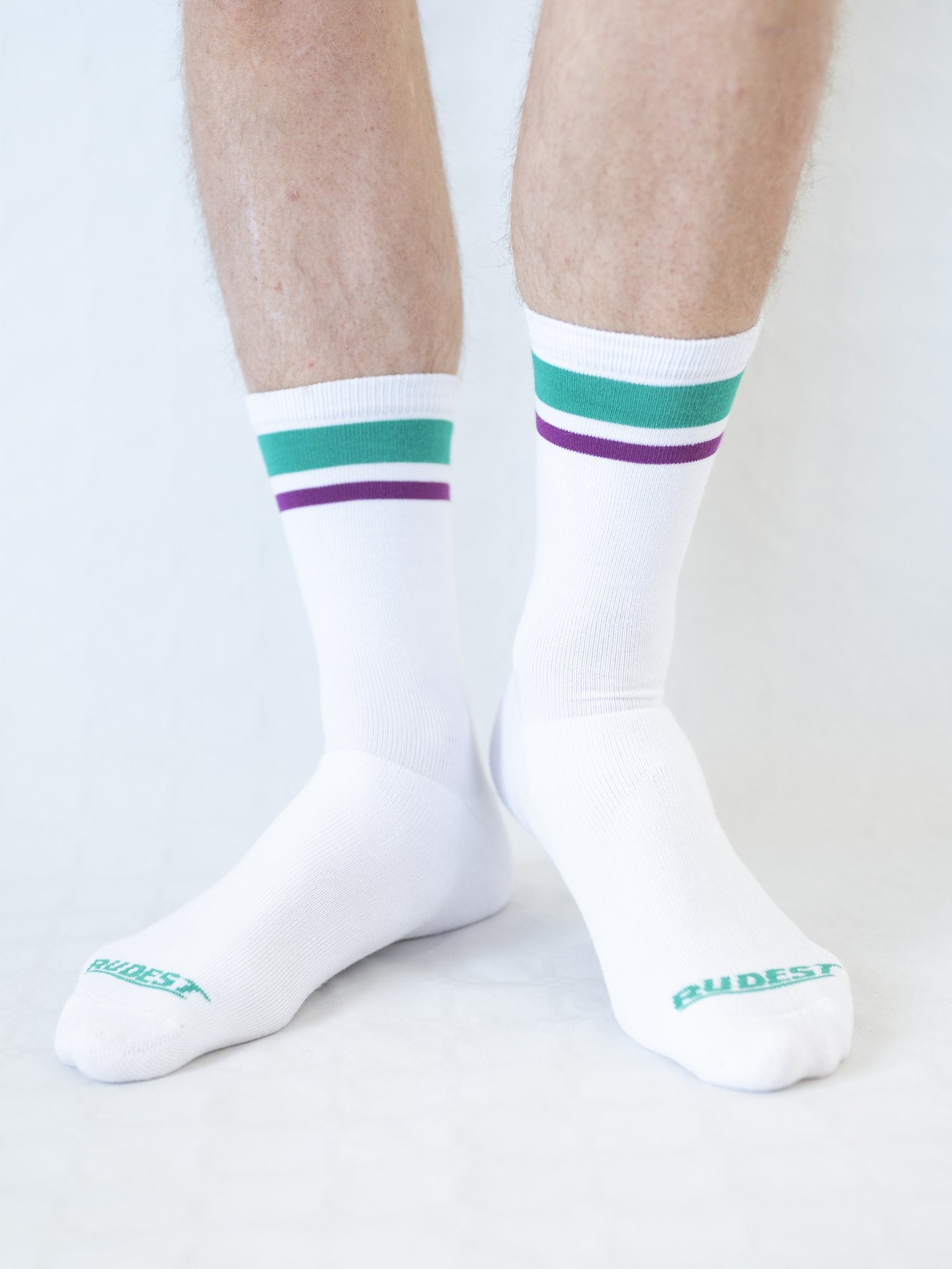 3-Pack Full Terry Retro Socks - Teal + Plum
