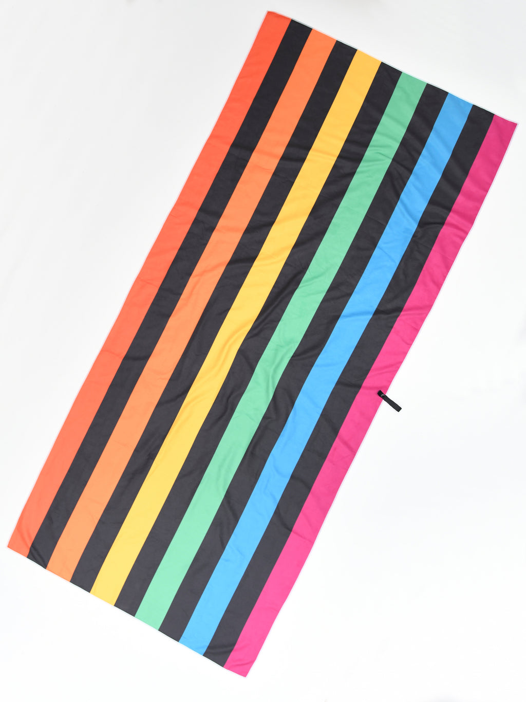 Giant Beach Towel - Spectrum, Charcoal & Blue Stripes