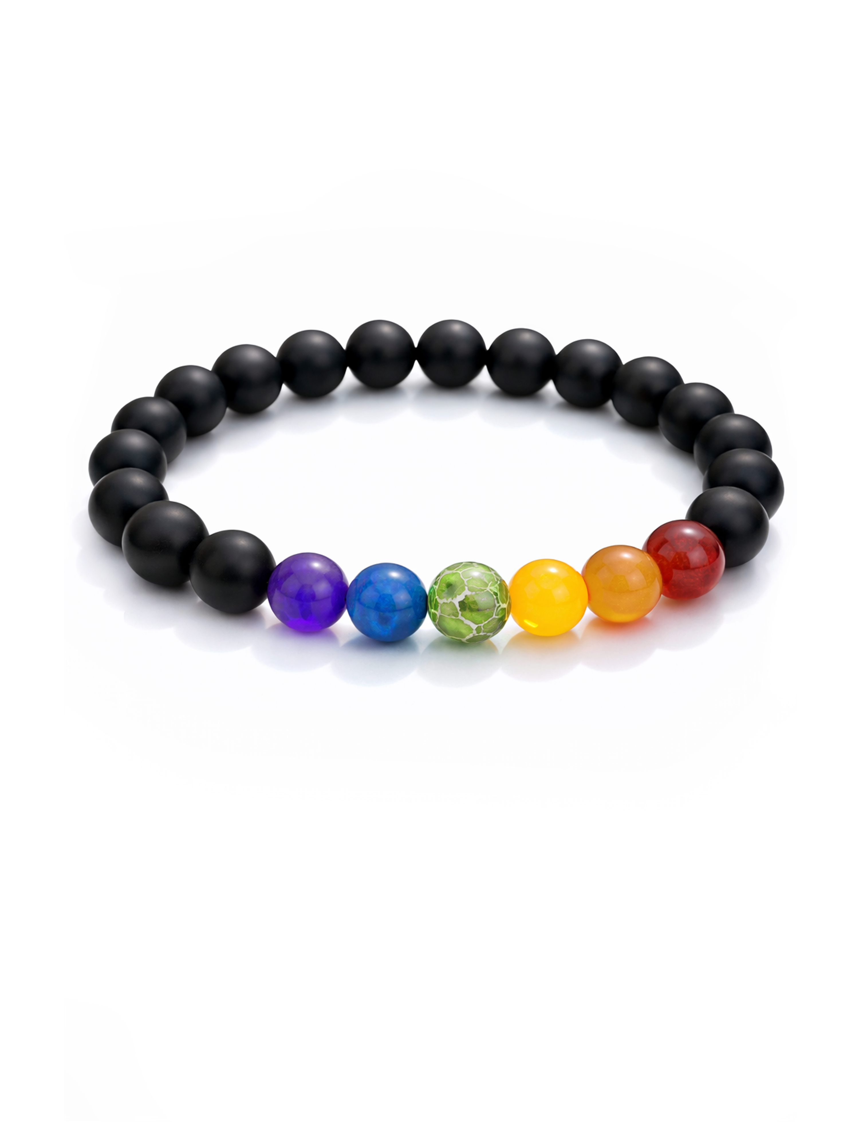Real Gemstone Spectrum Bracelet - Black Agate