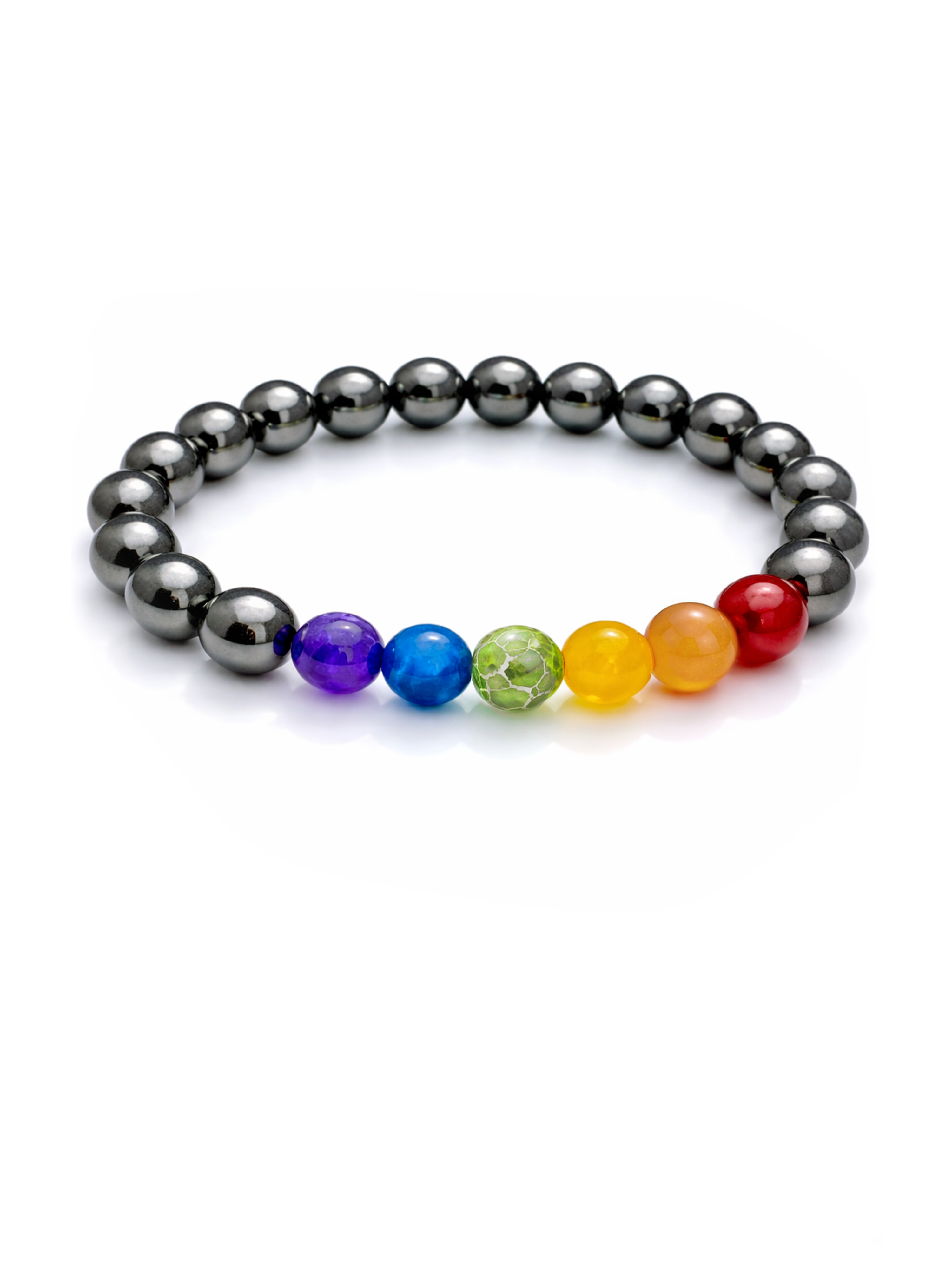 Real Gemstone Spectrum Bracelet - Hematite