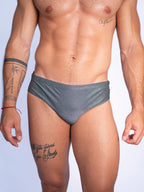 Ash Sparkle Premium Swim Briefs With Metallic Fiber