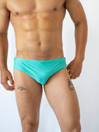 Aqua Sparkle Premium Swim Briefs With Metallic Fiber
