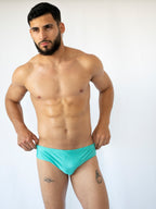 Aqua Sparkle Premium Swim Briefs With Metallic Fiber