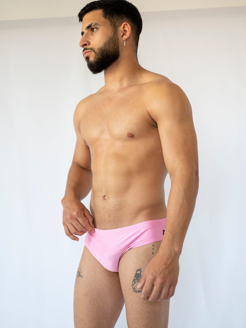 Candy Sparkle Premium Swim Briefs With Metallic Fiber