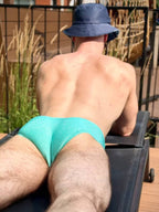 Aqua Sparkle Premium Swim Briefs With Metallic Fiber