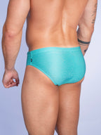 Aqua Sparkle Premium Swim Briefs With Metallic Fiber