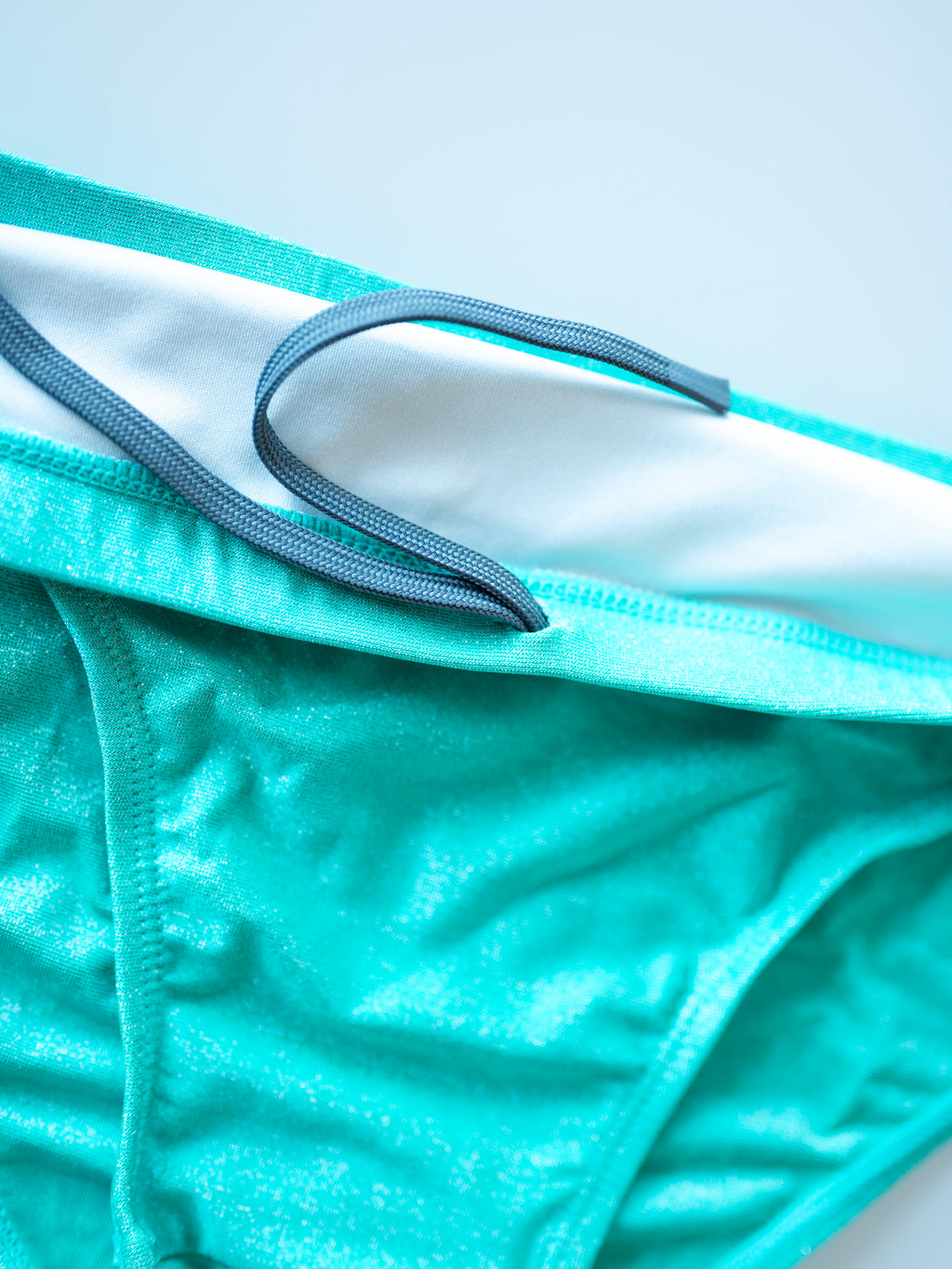 Aqua Sparkle Premium Swim Briefs With Metallic Fiber
