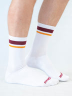 3-Pack Full Terry Retro Socks - Burgundy + Yellow