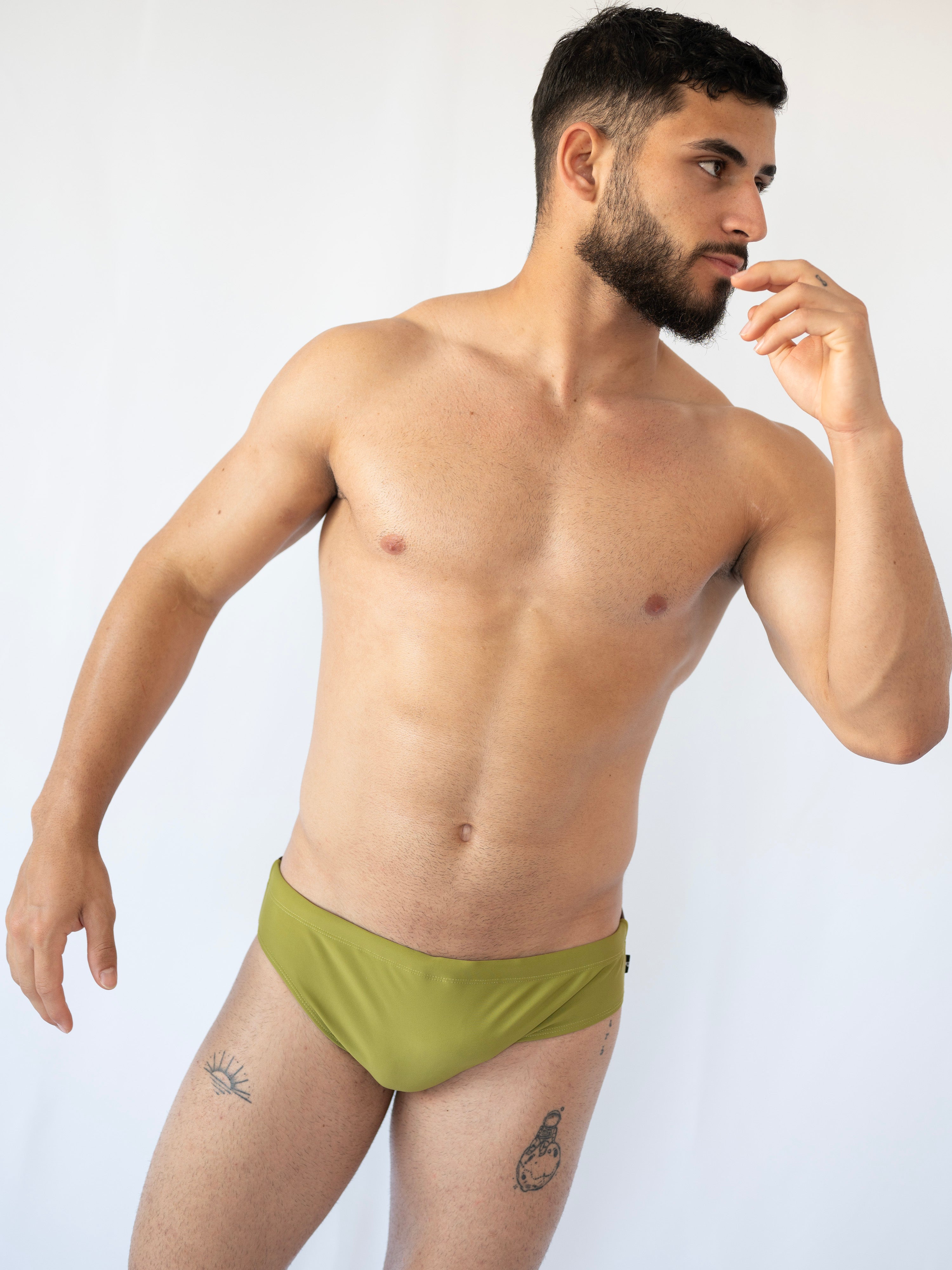 Pistachio Duo-tone Premium Swim Briefs