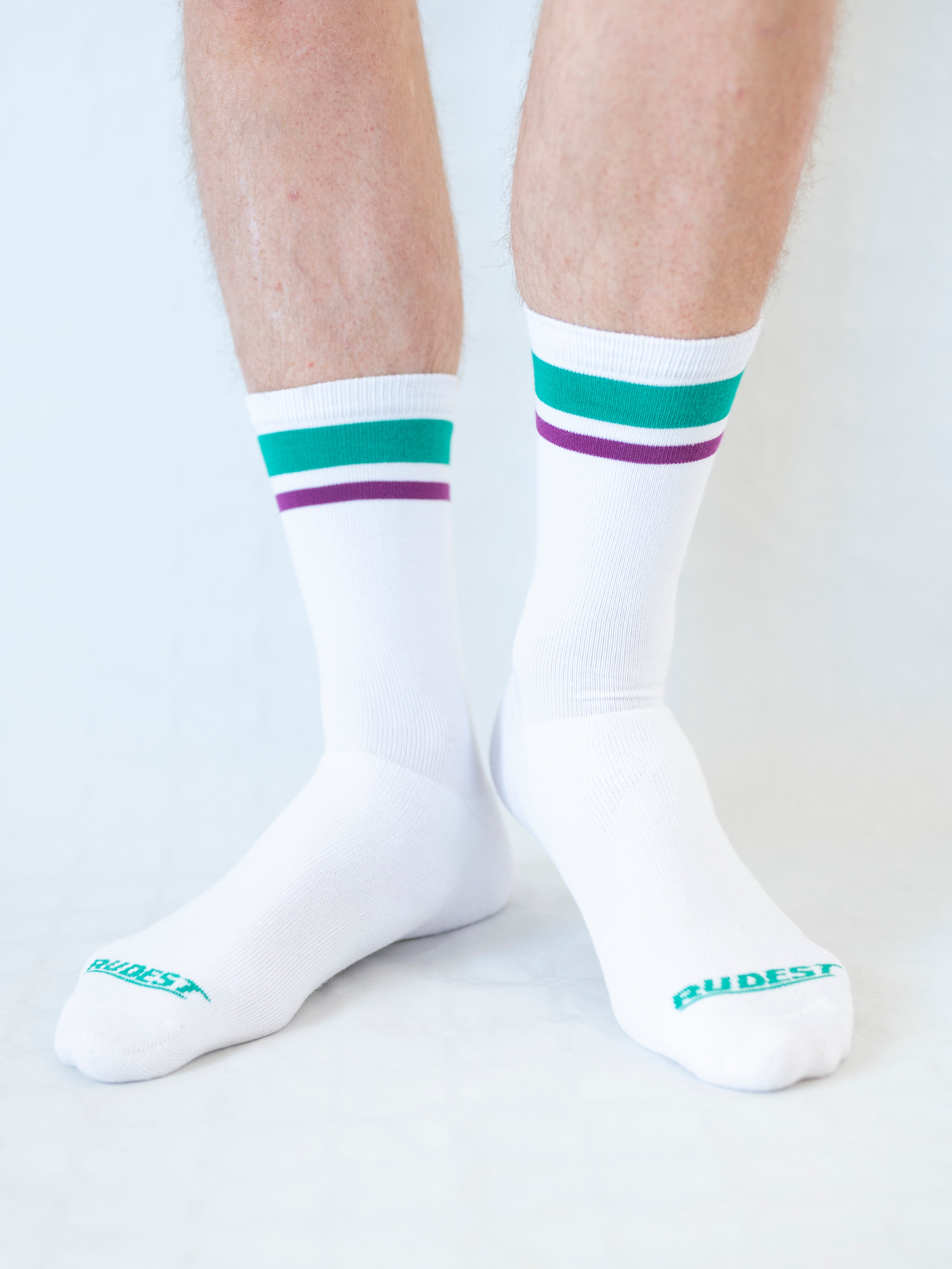 Los Calcetines Retro de Rudest - Verde Azulado + Ciruela